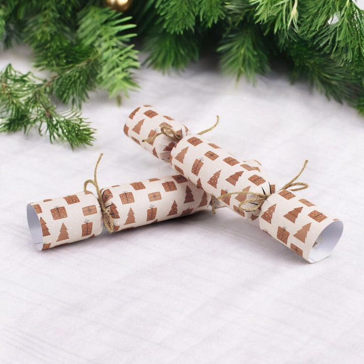 Easy Eco Recycled Paper Pink Gifts Christmas Crackers - Set of 6