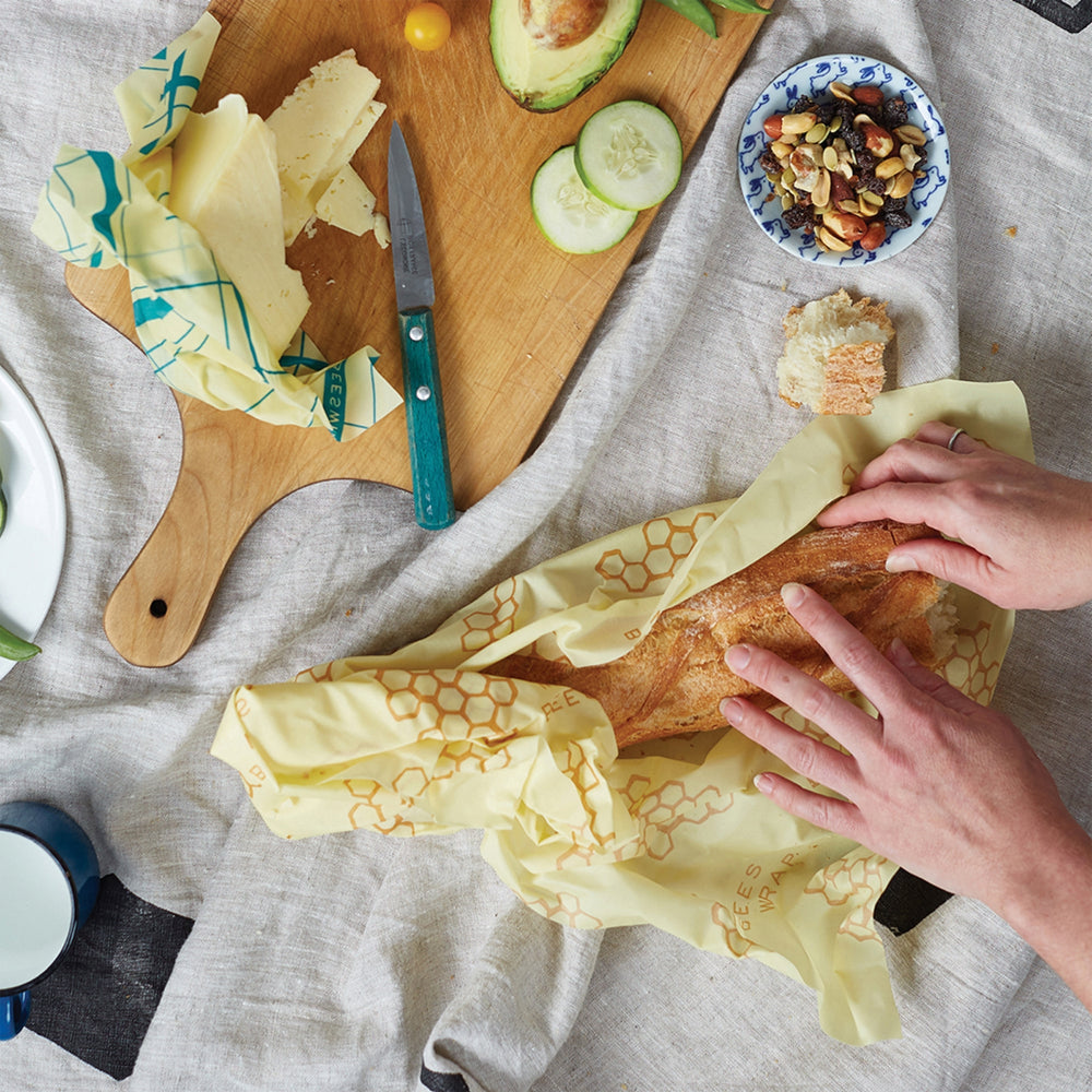 Cream & teal food wrap