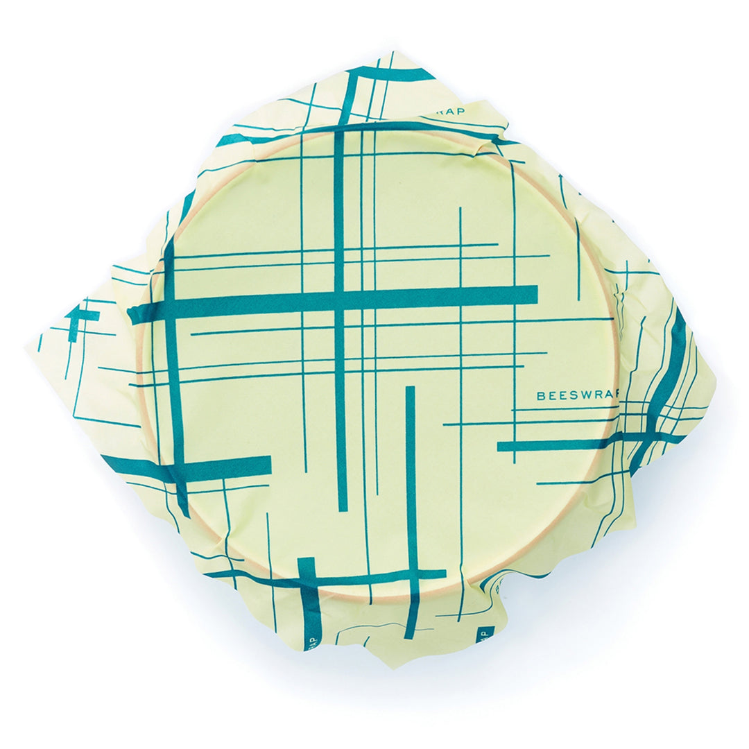 cream & teal cotton food wrap