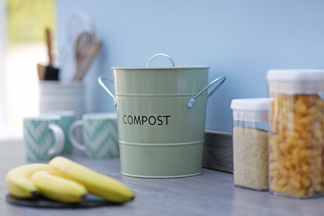 Eddingtons Metal Compost Pail - Sage Green