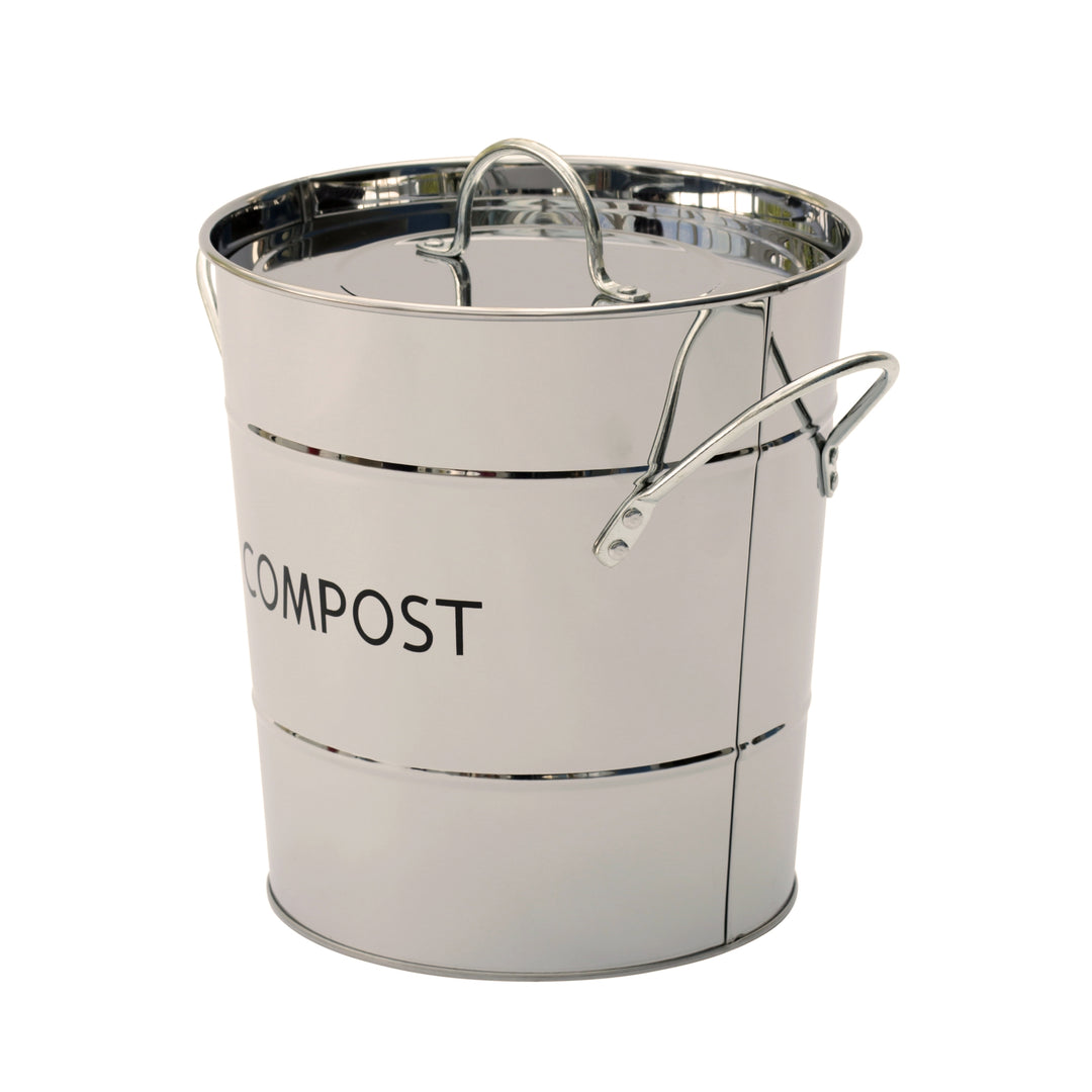 Eddingtons Metal Compost Pail - Silver