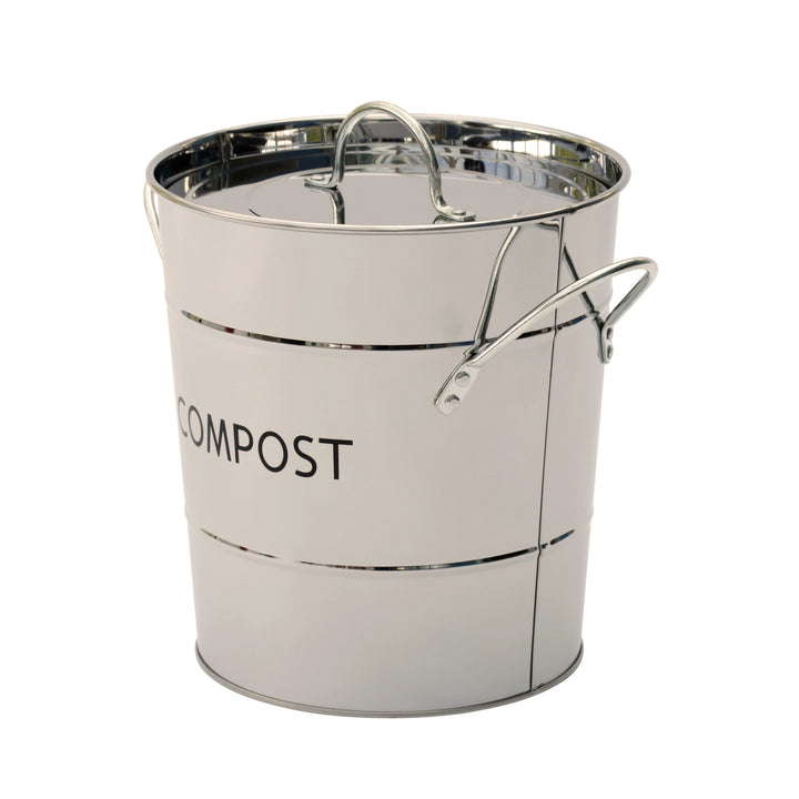 Eddingtons Metal Compost Pail - Silver