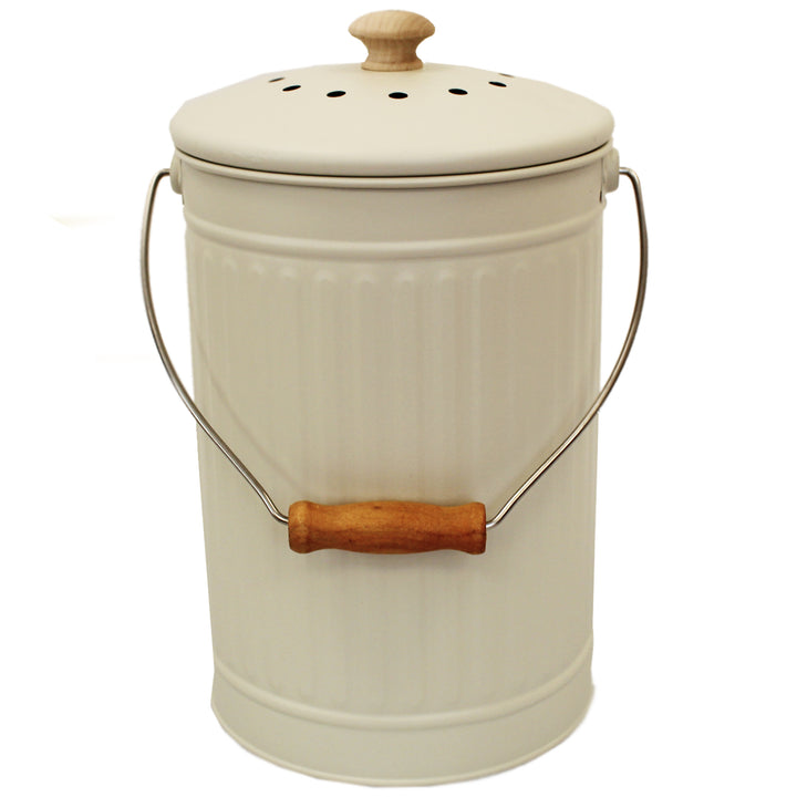 Eddingtons 7L Metal Compost Pail - Chalk