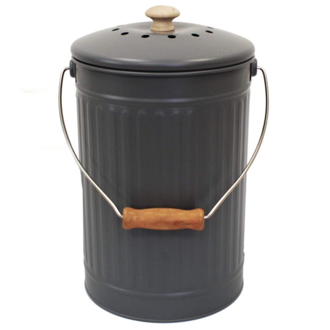 Eddingtons 7L Metal Compost Pail - Charcoal