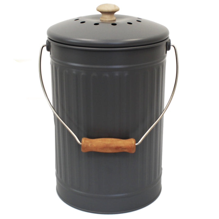 Eddingtons 7L Metal Compost Pail - Charcoal