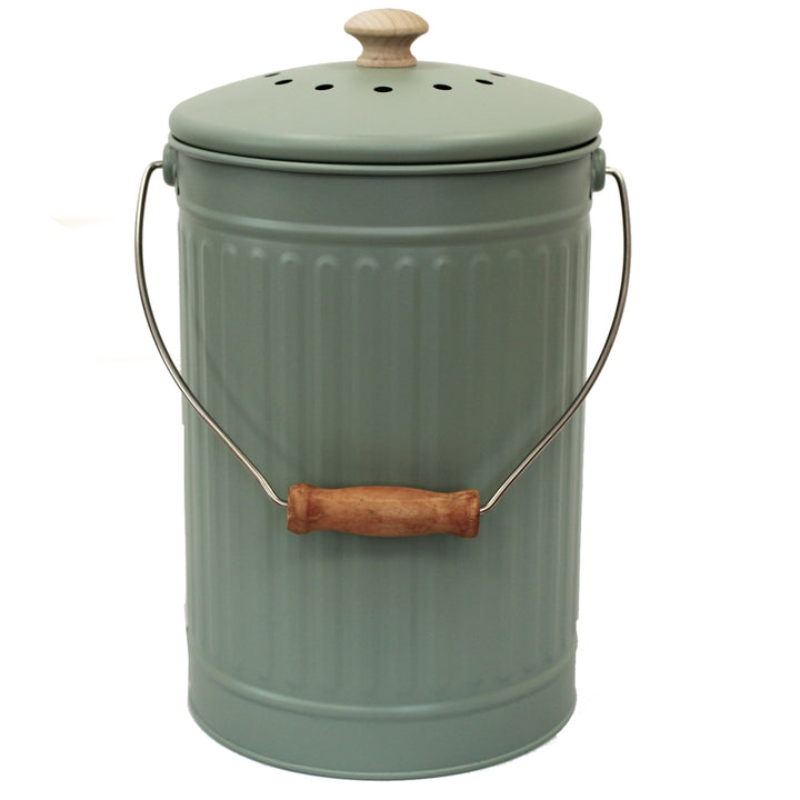 Eddingtons 7L Metal Compost Pail - Sage