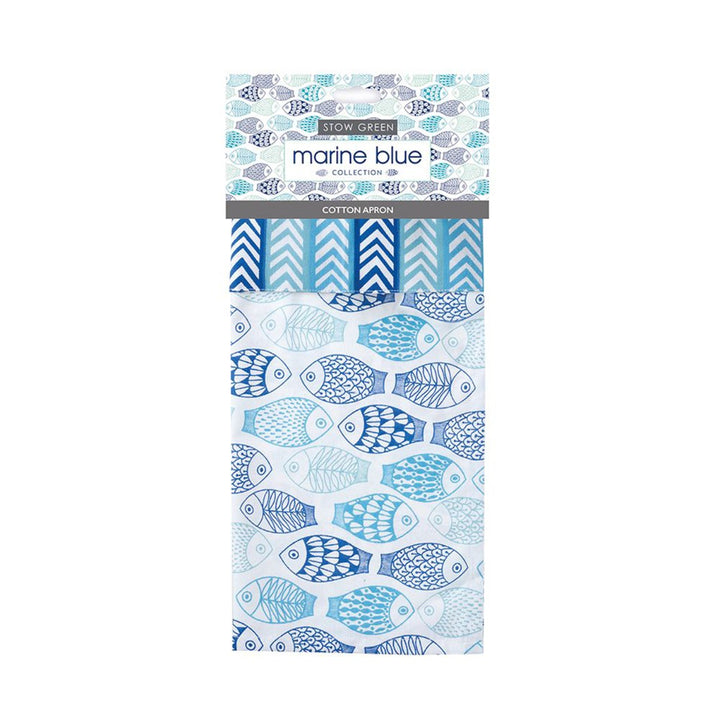 Stow Green Marine Blue Cotton Apron