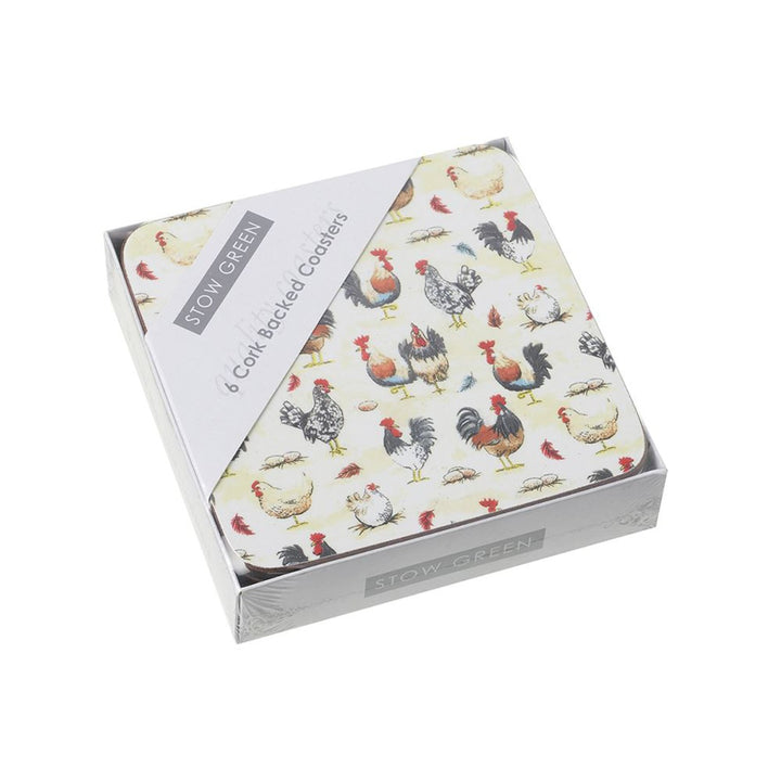 Stow Green Rooster Cork Coasters