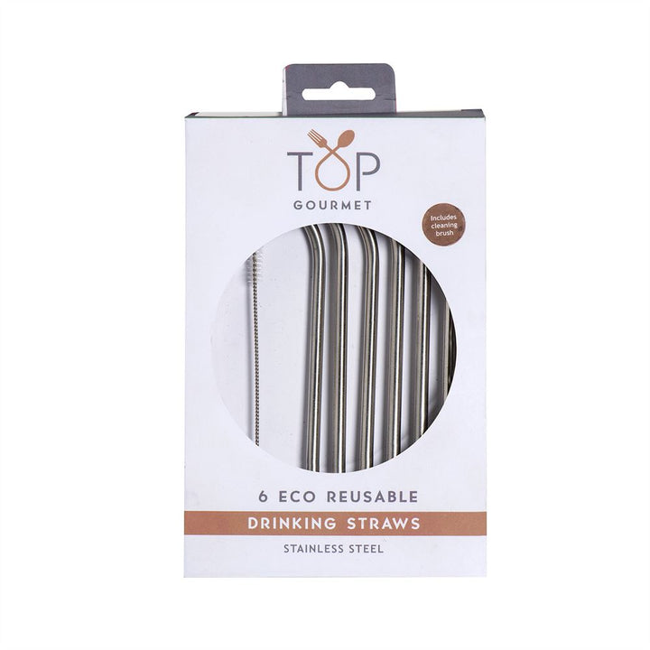 Top Gourmet Drinking Straws & Cleaning Brush Set