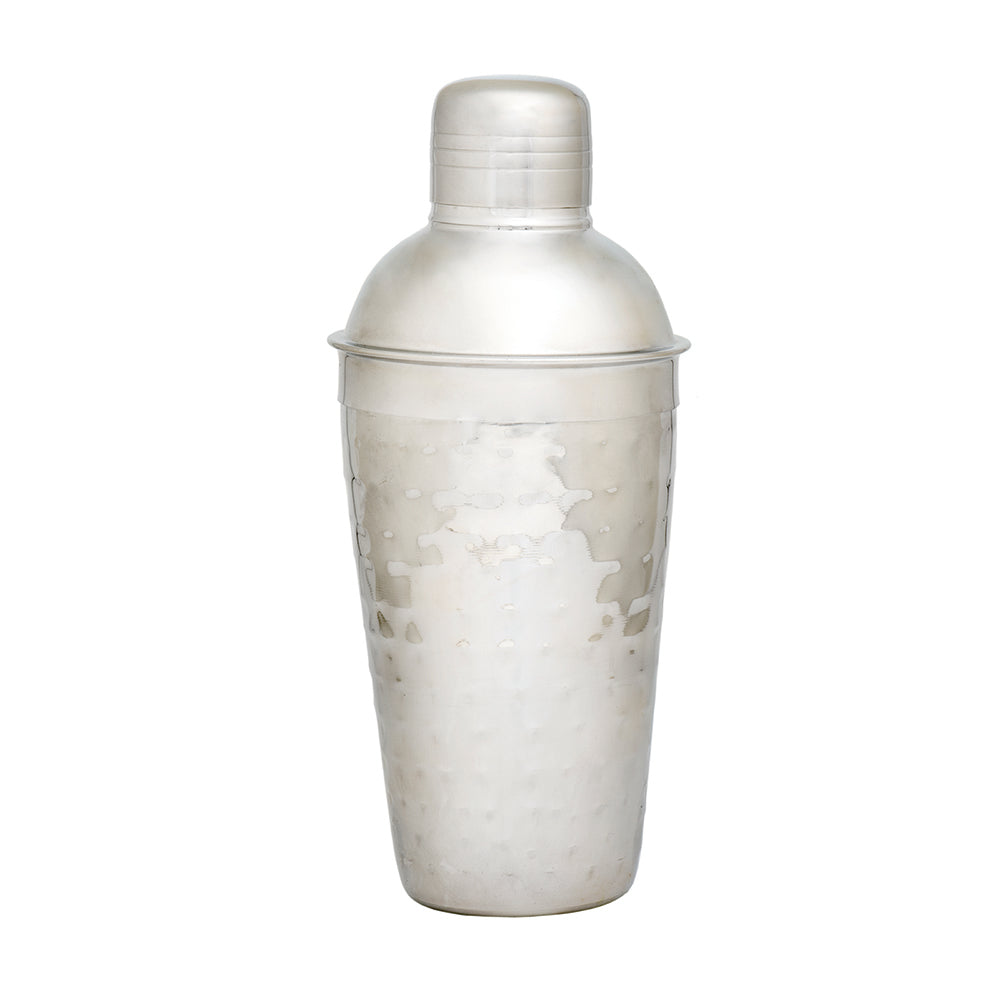 Epicurean Elegant Silver Hammered Cocktail Shaker