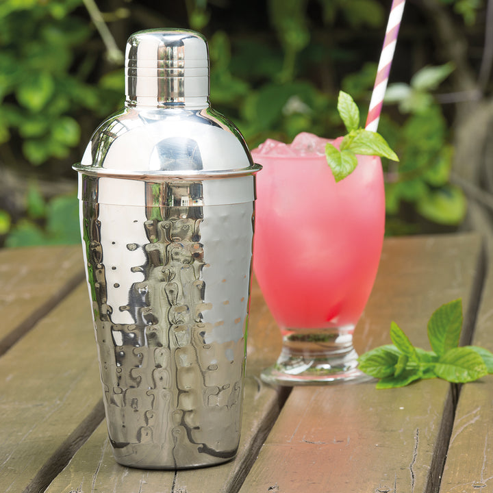 Epicurean Elegant Silver Hammered Cocktail Shaker