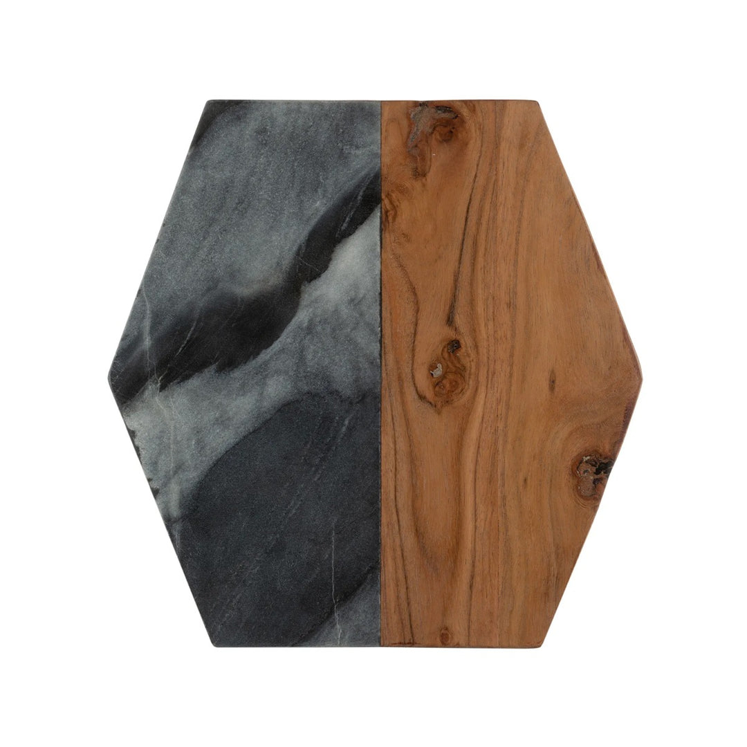 Typhoon Elements Black Marble & Acacia Wood Hexagon Board