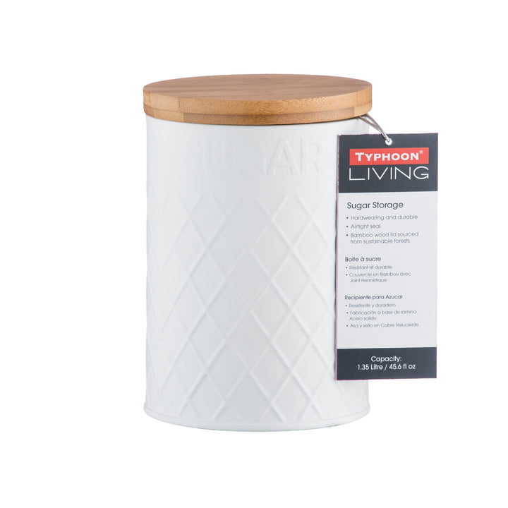 Typhoon Embossed White Sugar Canister