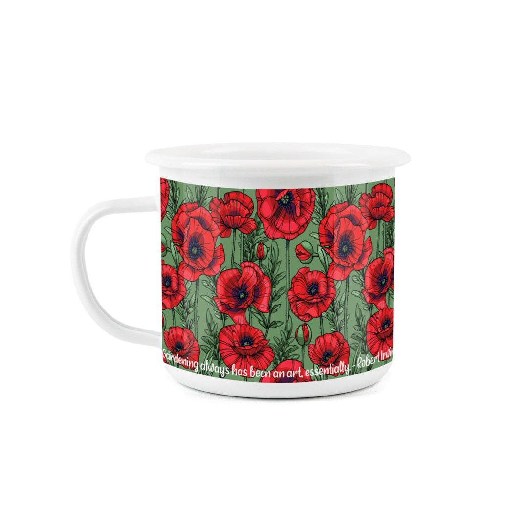 Burgon & Ball Garden Kneeler & Enamel Mug Set - Poppy Red