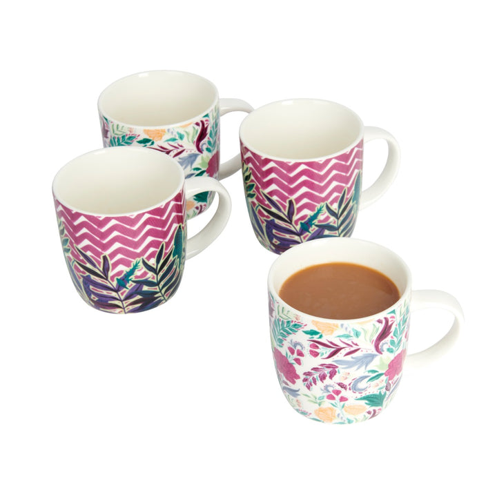 KitchenCraft Exotic Floral Barrel Mug Set