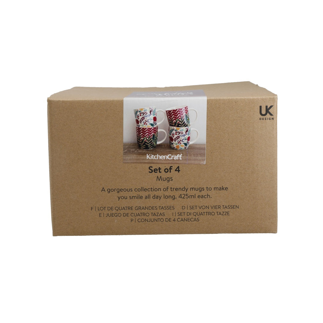 KitchenCraft Exotic Floral Barrel Mug Set