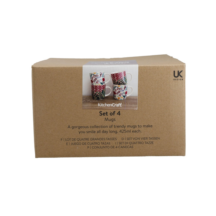 KitchenCraft Exotic Floral Barrel Mug Set