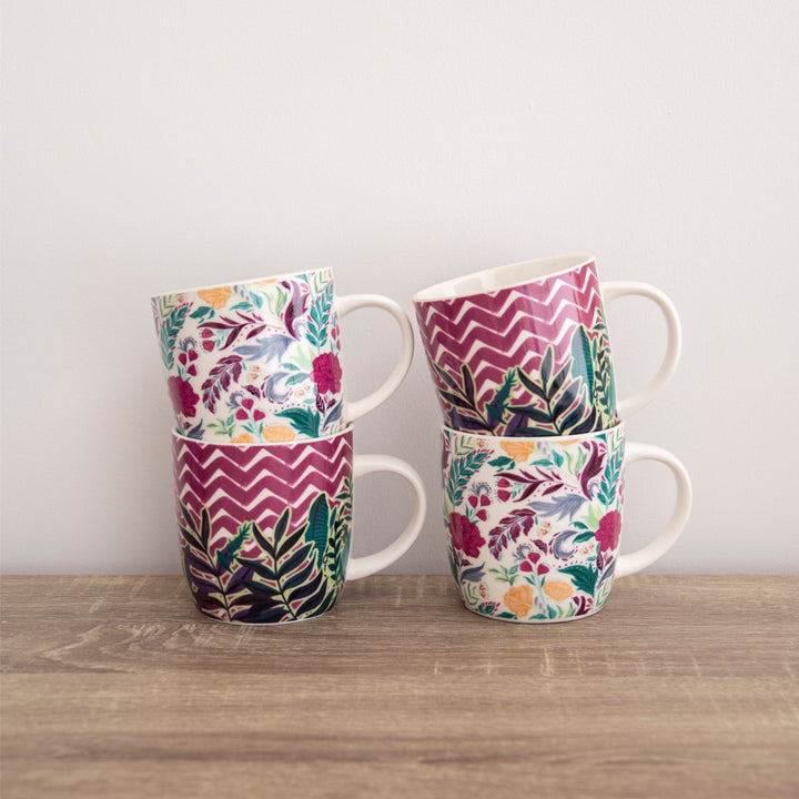 KitchenCraft Exotic Floral Barrel Mug Set