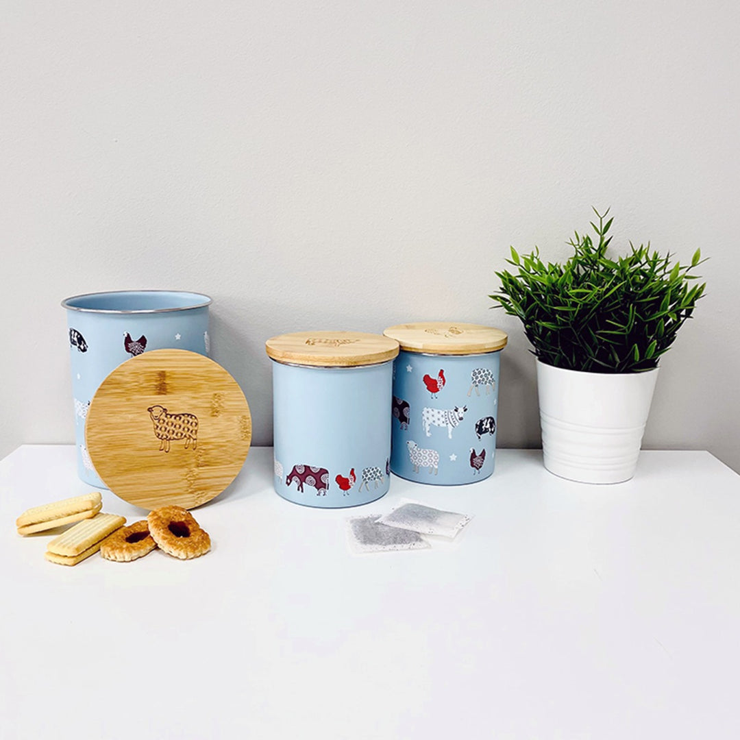 Dexam Blue Farmyard Biscuit Storage Jar