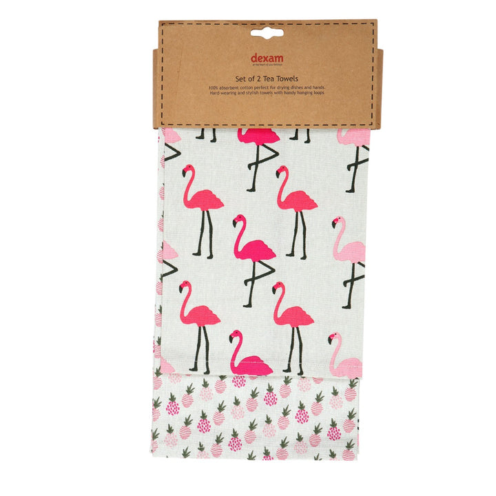 Dexam Pink Flamingo Tea Towels Set