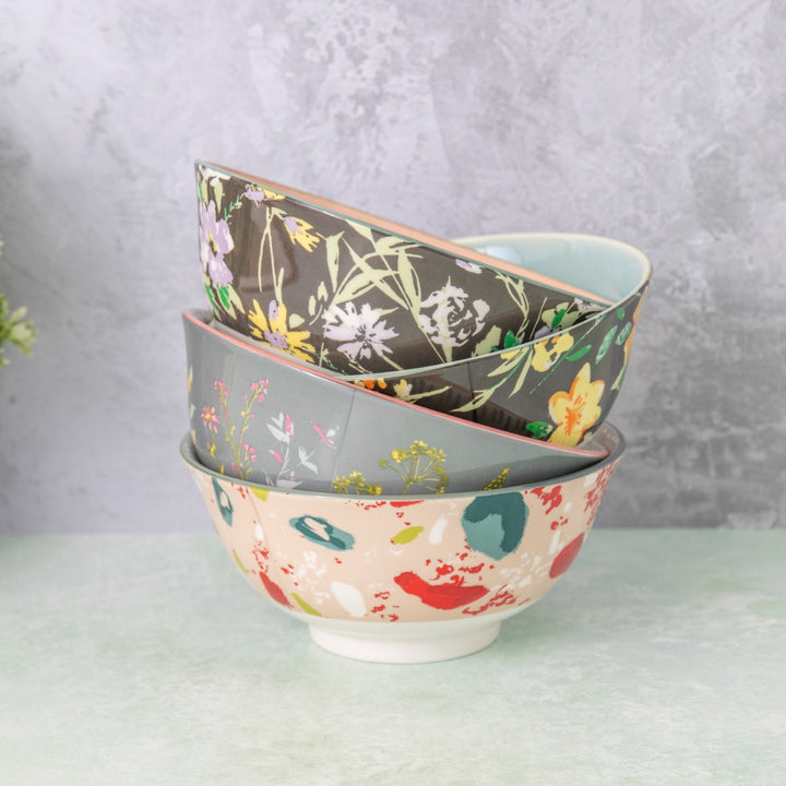 KitchenCraft Floral Ceramic Bowl Set