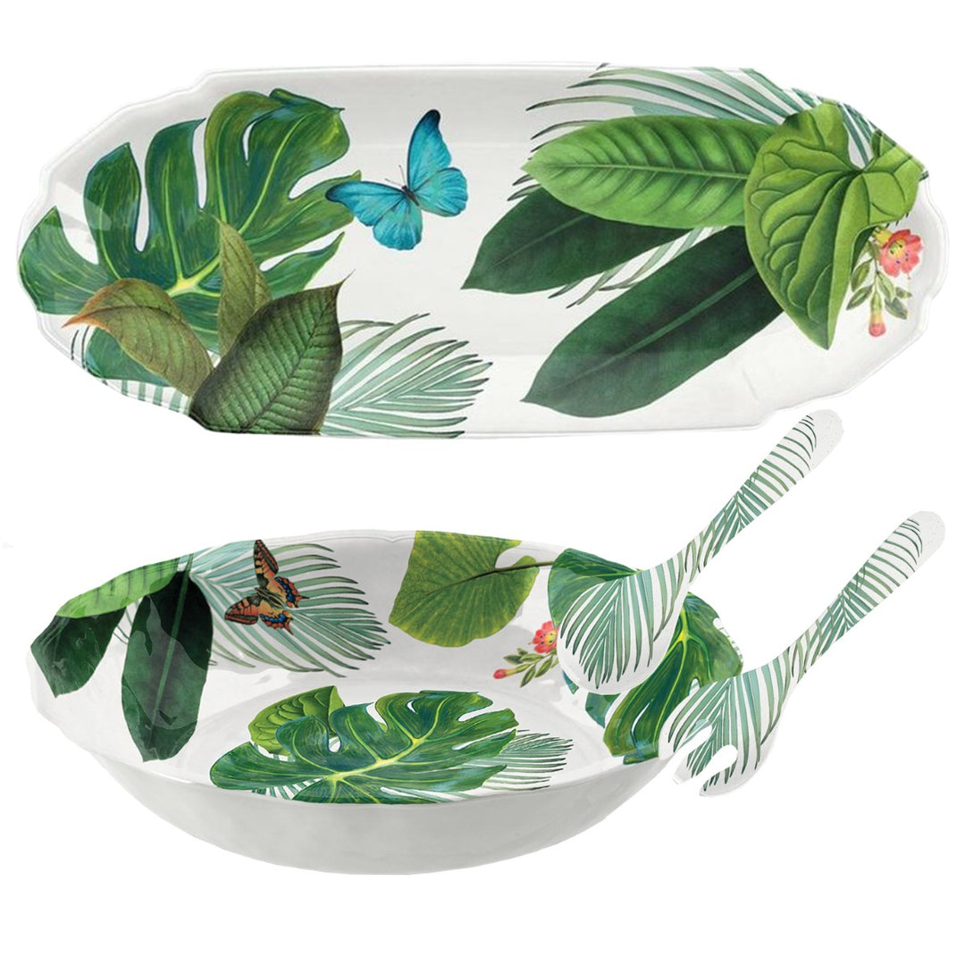 Amazon Floral Melamine Salad Serving & Appetiser Platter Set