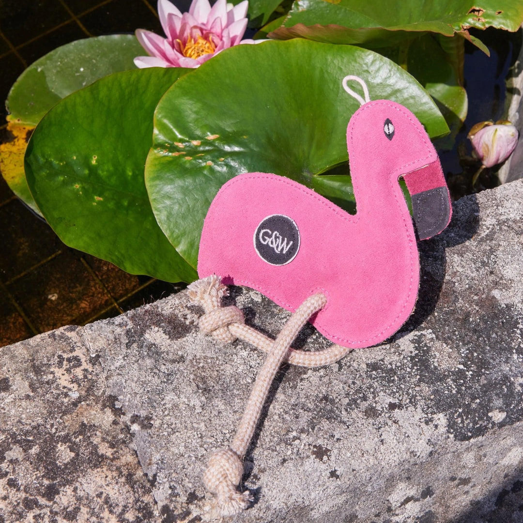 Green & Wilds Eco Dog Toy - Floyd the Flamingo
