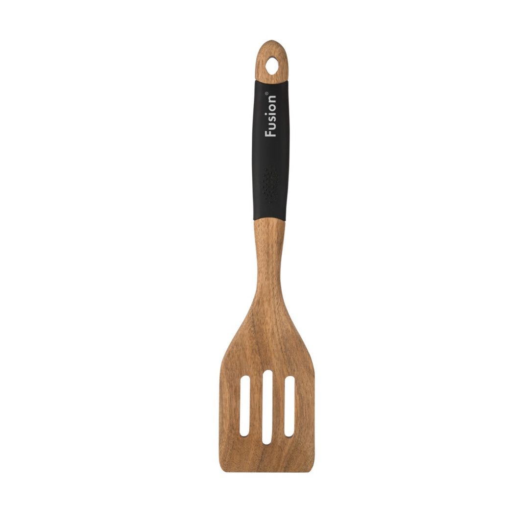 slotted turner spatula made from acacia wood