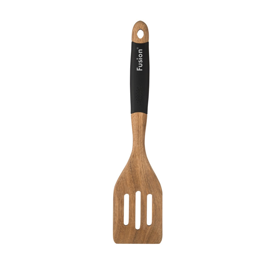 slotted turner spatula made from acacia wood