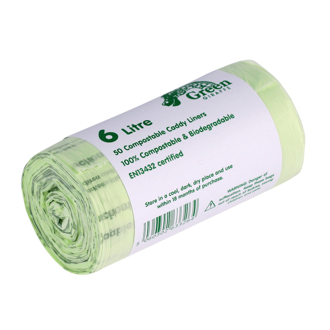 6L Green Giraffe Compostable Kitchen Caddy Liners