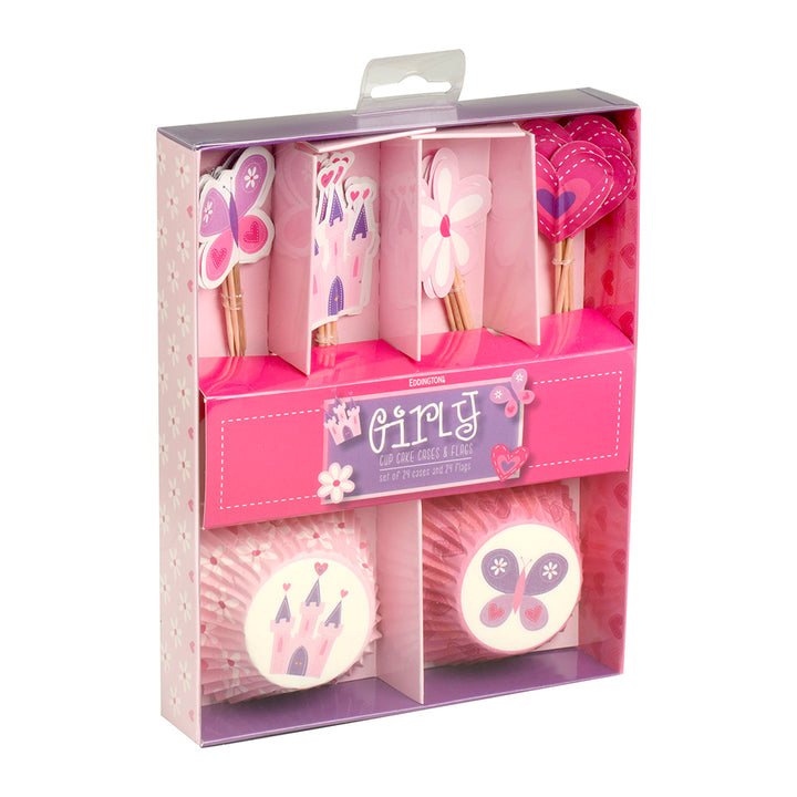 Eddingtons Princess Cupcake Cases & Flag Set