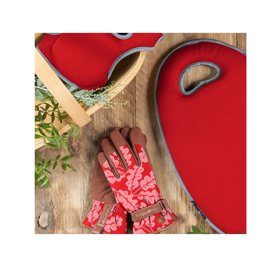 Burgon & Ball 'Love The Glove' Poppy Oak Leaf Gardening Gloves - 2 Sizes