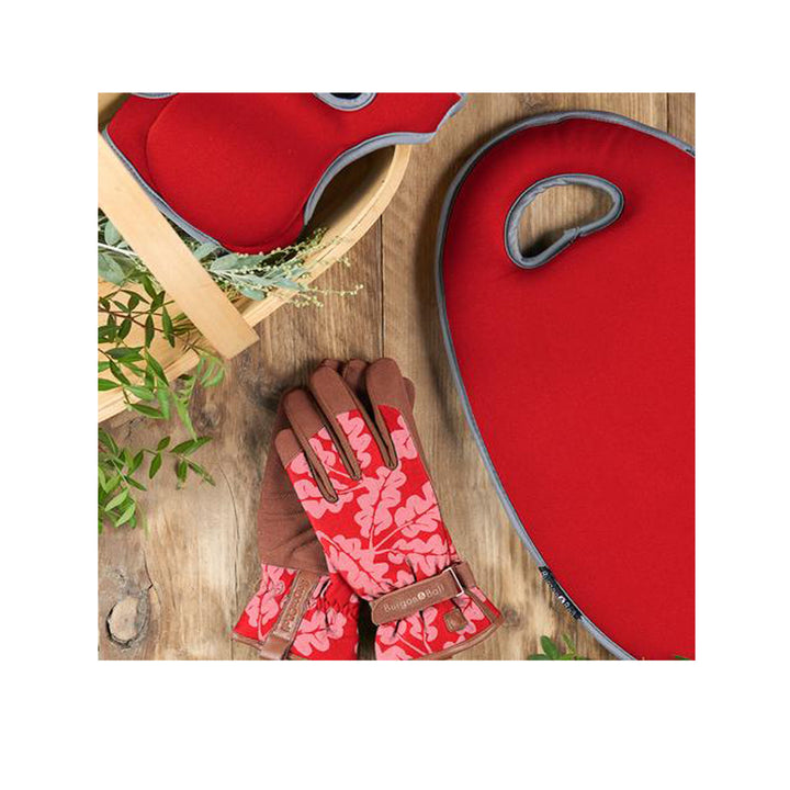 Burgon & Ball 'Love The Glove' Poppy Oak Leaf Gardening Gloves - 2 Sizes