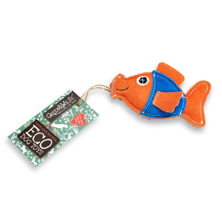 Green & Wilds Eco Dog Toy - Goldie the Goldfish