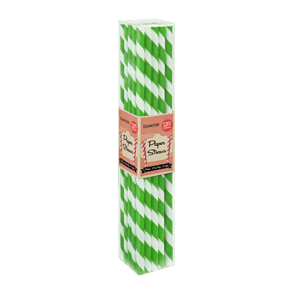 Eddingtons Green Stripe Paper Straws
