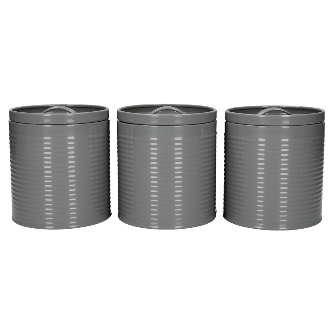 KitchenCraft Grey 3 Piece Storage Canister Set