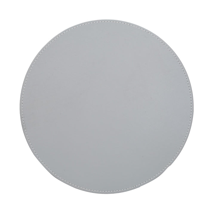 Creative Tops Grey Faux Leather Round Placemats