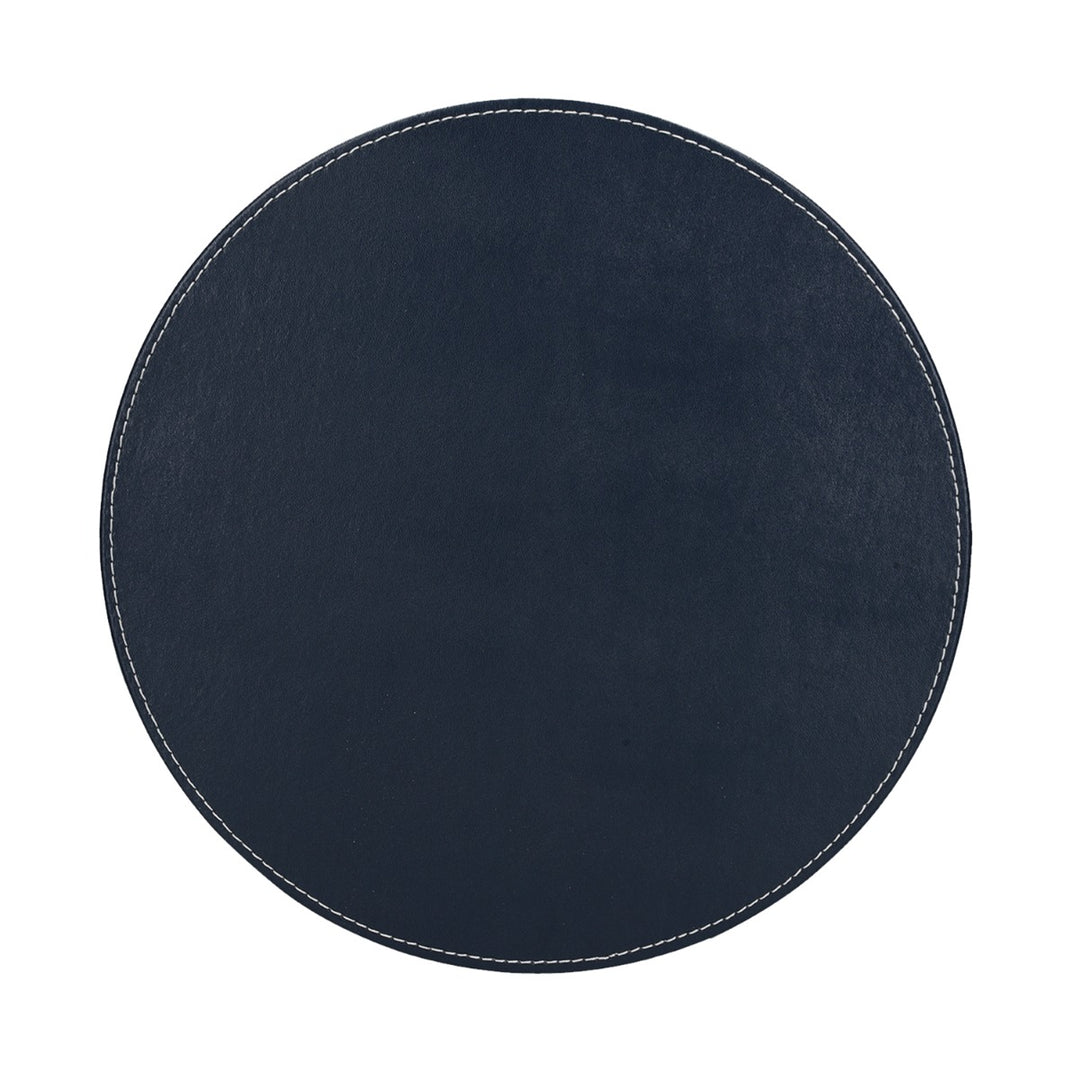 Creative Tops Grey Faux Leather Round Placemats