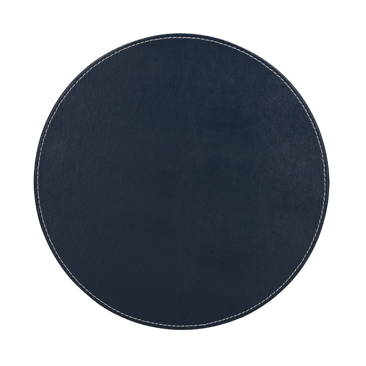 Creative Tops Grey Faux Leather Round Placemats