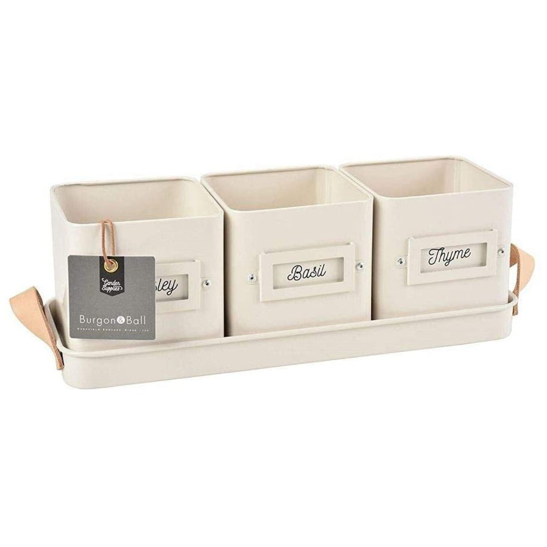 Burgon & Ball Herb Pots Tray - Stone