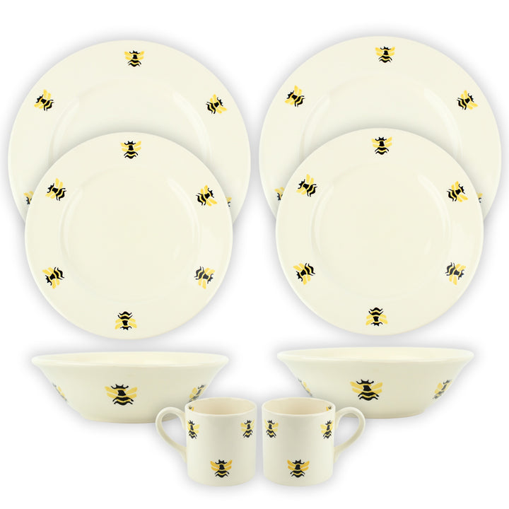 Haselbury Honey Bees Dinnerware Set with Mugs