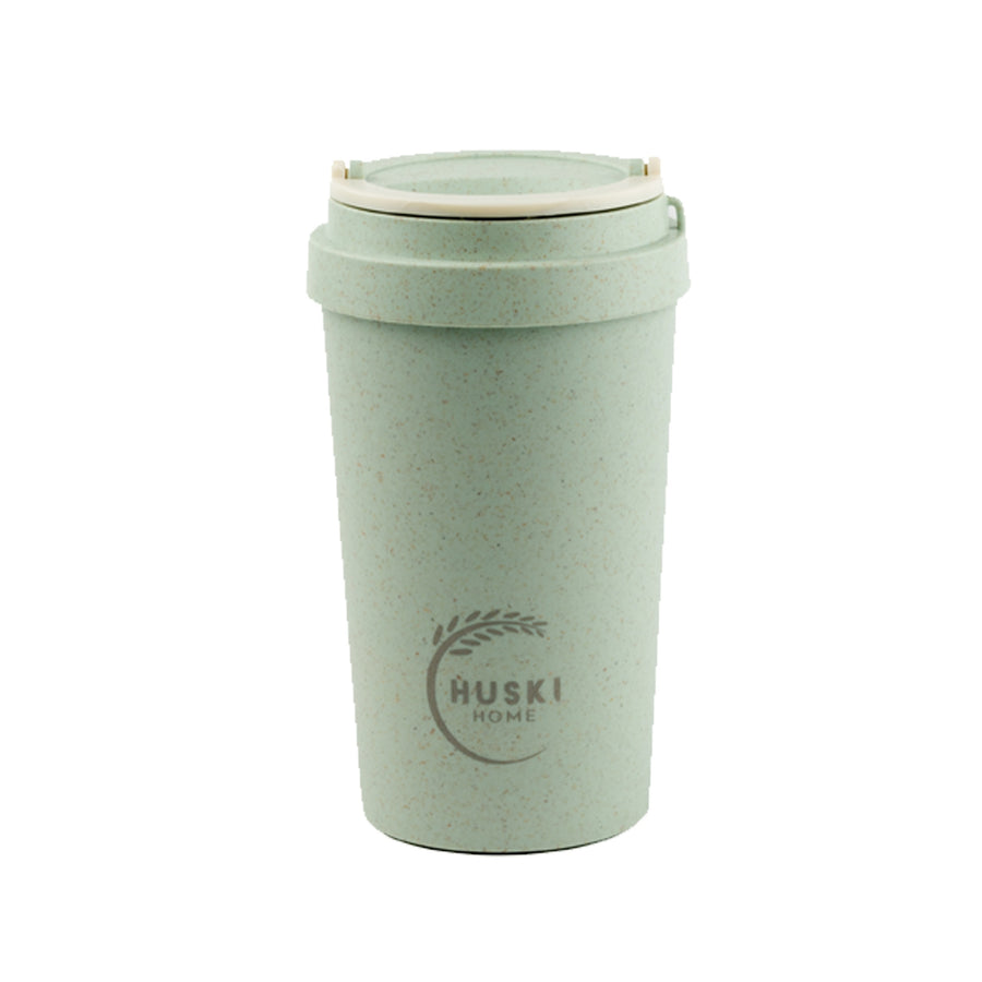 Light blue green reusable travel cup