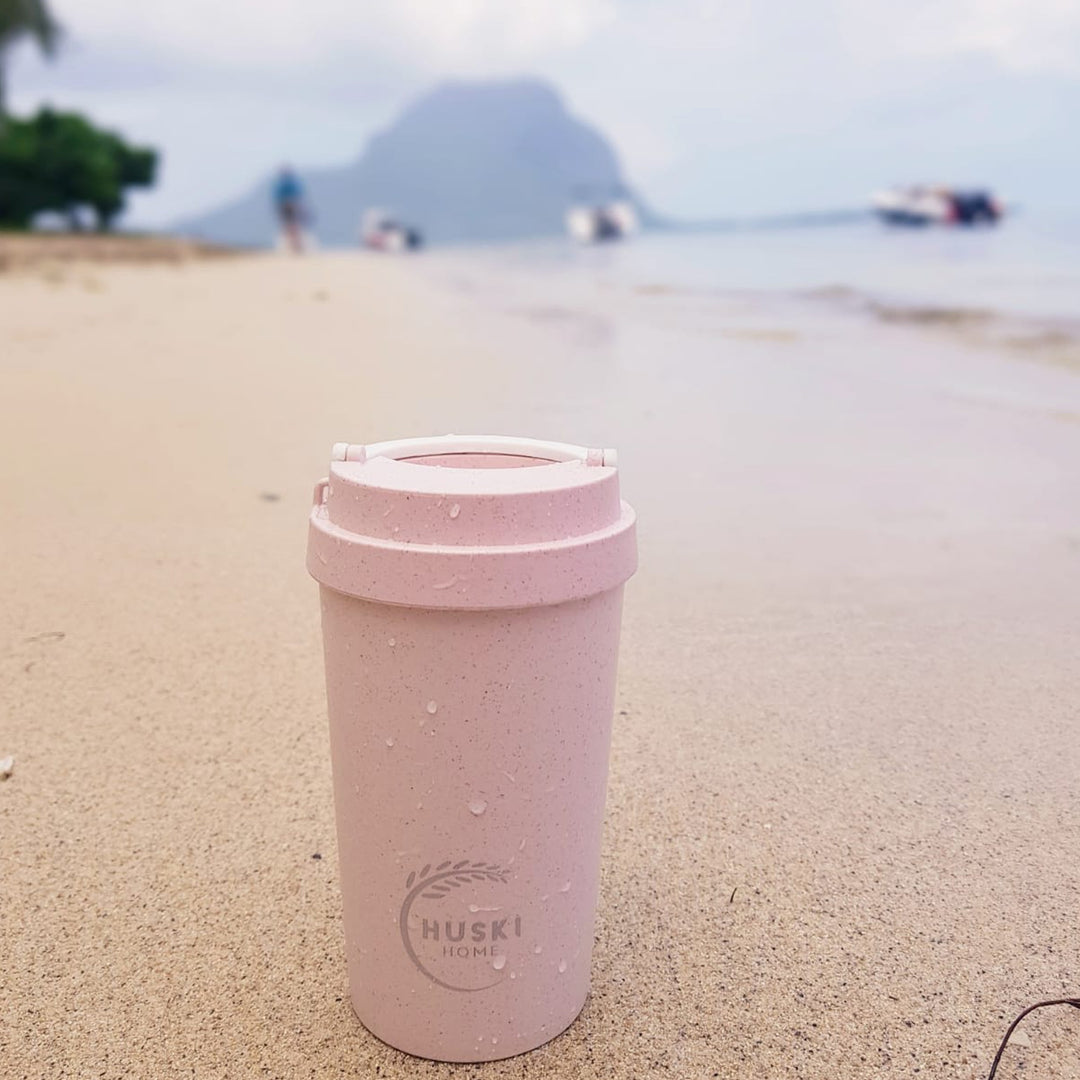 Huski Home Rose Pink Rice Husk Travel Cup - 400ml