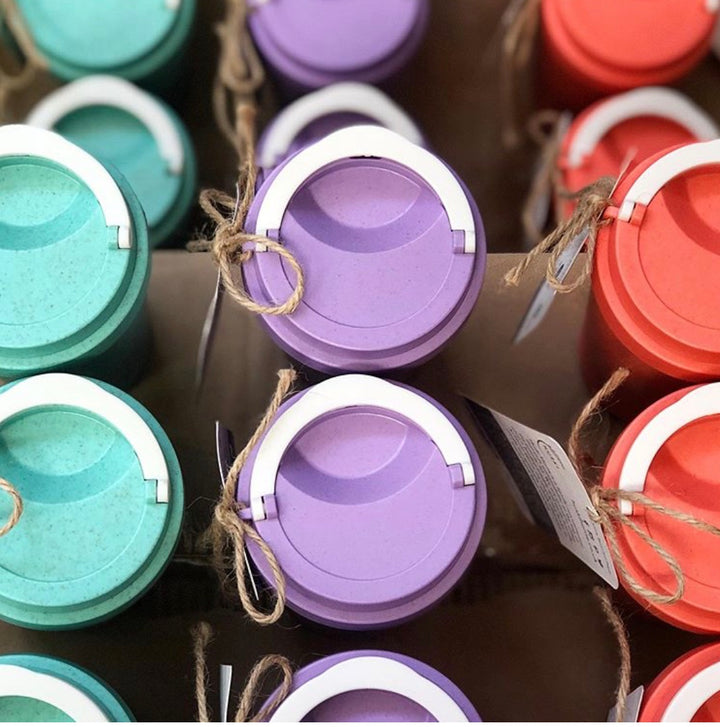 Eco friendly travel mug made from rice husks