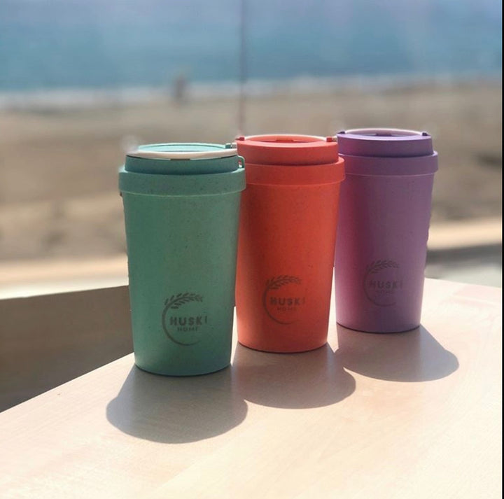 Huski Home Lagoon Blue Rice Husk Travel Cup - 400ml