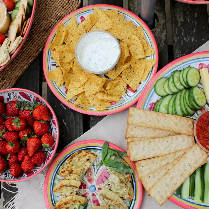 Mediterranean Melamine Dinner & Side Plates Set