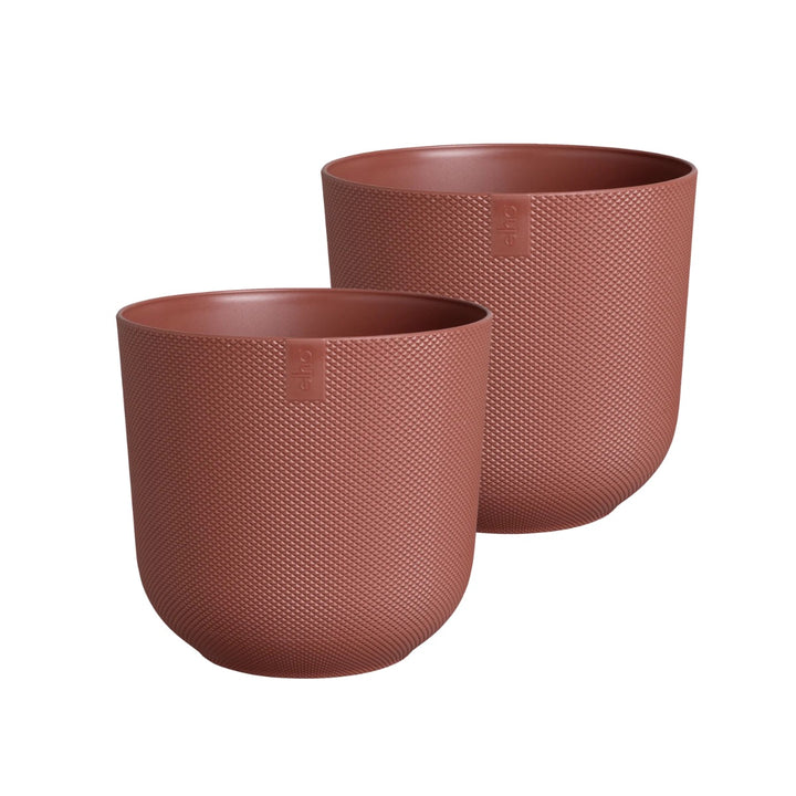 Elho Tuscan Red Jazz Round Recycled Plastic Plant Pot - 14cm