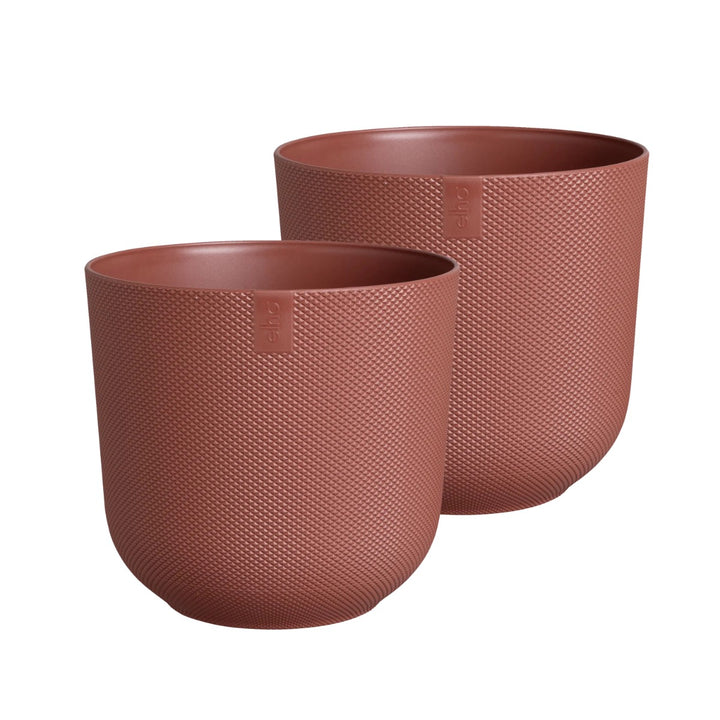Elho Tuscan Red Jazz Round Recycled Plastic Plant Pot - 19cm