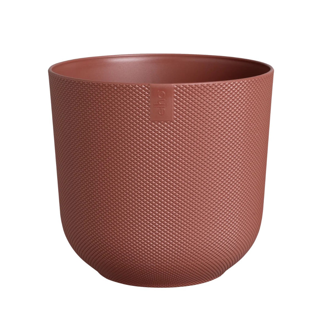 Elho Tuscan Red Jazz Round Recycled Plastic Plant Pot - 26cm