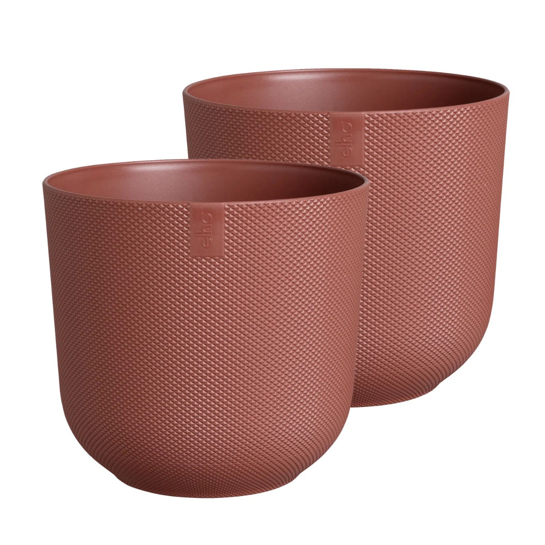 Elho Tuscan Red Jazz Round Recycled Plastic Plant Pot - 26cm